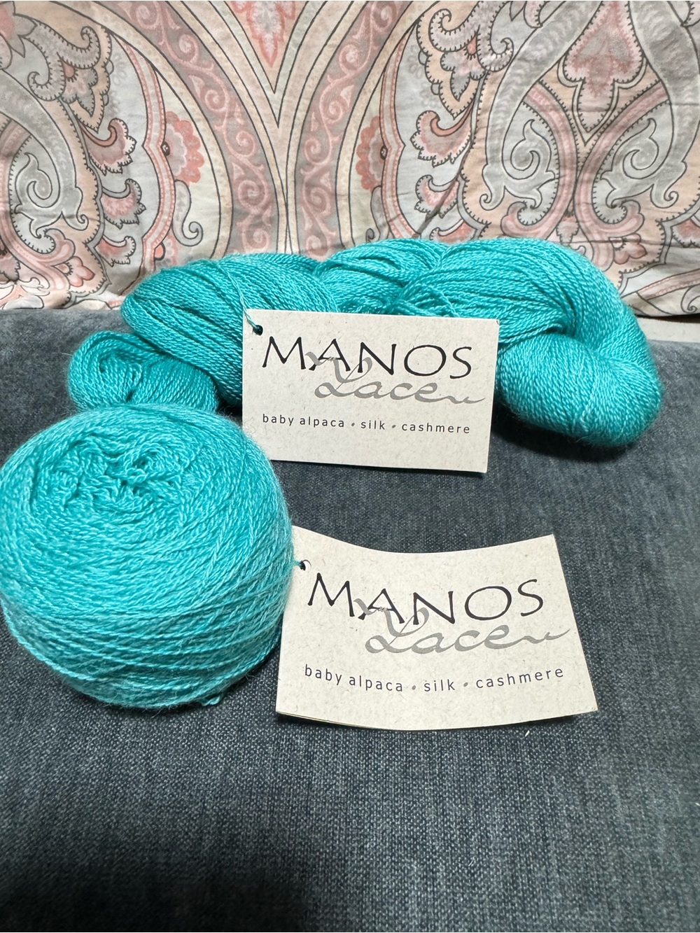 Manos del Uruguay Lace Baby Alpaca/Silk/Cashmere Blend Teal Blue Yarn